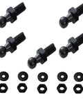 5pcs 10mm Ball Studs with Hardware, M6 Ball Screws 6mm Female Thread x 1/2" Long Shank for Gas Struts Lift Support Strut Fitting (Black, M6 5pcs) shown with nuts and washers