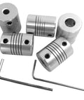 5 Pcs Flexible Couplings 5mm To 8mm Shaft For NEMA 17 Stepper Motors Compatible With Small CNC Machines And 3D Printers
