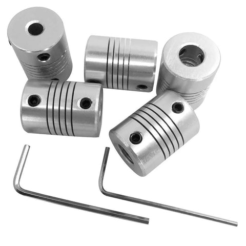 5 Pcs Flexible Couplings 5mm To 8mm Shaft For NEMA 17 Stepper Motors Compatible With Small CNC Machines And 3D Printers