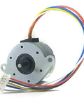 Unipolar Stepper Motor 5V DC Dual Coil Center-Tapped 7.5 Per Step 120 Ohm, front view showing connector and wires.