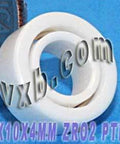 Side view of 5x10x4mm Full Ceramic Bearing Zirconia Oxide Miniature with PTFE design on blue background