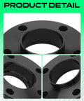 Close-up of 5x120 Hub Centric Wheel Spacers 5 Lug 1 Inch For BMW 1 Series Through 8 Series And M Models 72.56mm Hub Bore 4 Pack Black