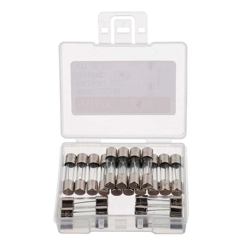 5x20mm Fast Blow Glass Fuses 15A 250V Pack of 20 High Quality Fuses in Clear Plastic Storage Case