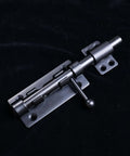 Heavy Duty 6.3 Inch Gate Latch Barrel Bolt Slide Lock in solid 304 stainless steel with black finish for inside doors and shed doors.