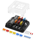 Six Circuit 12V Fuse Block With LED Indicator And Preinstalled ATC And ATO Fuses, Ready To Use For Automotive, Marine, And RV, Plug And Play