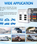 Six Circuit Blade Fuse Block With Negative Bus And LED Indicator Waterproof Cover for various vehicles and applications