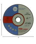 6 Inch Aluminum Oxide Thin Type 1 Grinder Cut Off Wheel For Metal And Stainless Steel, 0.045 Inch Thick, 7/8 Inch Arbor