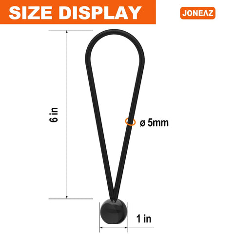 50 Pack Ball Bungee Cords 6 Inch Heavy Duty Outdoor For Canopy Tarps Tie Downs Size Display