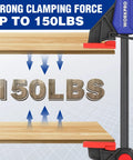 6 inch woodworking bar clamps with 150 lbs clamping force for home workshops, showcasing durable and strong hold by WORKPRO.