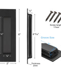 Dimensions and screws for 6 Inch Recessed Finger Flush Pulls for Pocket Doors and Closet Doors, Matte Black Stainless Steel Rectangular Door Pulls Hardware, 304 Stainless Steel, Rust Resistant, Heavy Duty Sliding Barn Door Handle Set of Two