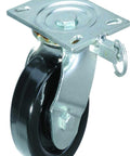 6" Inch Caster Wheel 882 pounds Swivel and Center Brake Phenolic and 0-180ºC Top Plate - VXB Ball Bearings