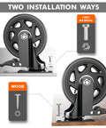 6 Inch Heavy Duty Caster Wheels Set of 4 with locking industrial swivel top plate design showing two installation ways for steel and wood.