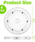 Product size 6 pack of 6 inch clear acrylic lazy susans with ball bearing rotation smooth 360 degree bi directional turntable set