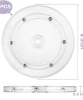 4 Pack 6 Inch Lazy Susan Turntables Set Acrylic With Ball Bearing Rotating Trays And Swivel Bases Clear Transparent