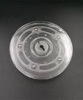 6" Dia. Clear Lazy Susan Turntable AS2 Bearing top view showing acrylic material and ball bearing mechanism.