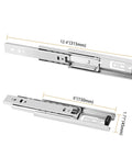 6 Inch Full Extension Drawer Slides With Quiet Operation 3 Section Ball Bearing Side Mounted Heavy Duty Drawer Slides