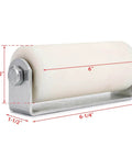 ✝️ 6" Slide Gate Guide Roller with Post Welded Bracket, UHMW Hard Nylon Sliding Rolling Gates Guider, side view with dimensions