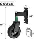 6 Inch Heavy Duty Gate Wheel With Spring Loaded Caster 360 Degree Swivel Fence Wheel 500 Lb Capacity dimensions diagram