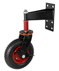 6 Inch Gate Wheel With Brake And 360 Degree Swivel Spring Loaded for metal swing tube gates and wooden fence gates, side view