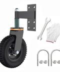 Heavy Duty 6 Inch Gate Wheel With Iron Solid Rubber Core For Maximum 600 Lb Weight Capacity, installation set included
