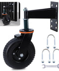 6 Inch Gate Wheel 500 Lb Heavy Duty Gate Wheel With Brake 360 Degree Rotation Fence Gate Wheels Spring Loaded Gate Caster For Wooden Farm Cattle And Metal Tube Swing Gates Includes Screws And Screwdriver