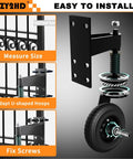 6 Inch Gate Wheel 500 Lb Heavy Duty Gate Wheel With Brake 360 Degree Rotation Fence Gate Wheels Spring Loaded Gate Caster