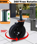 6 Inch Gate Wheel 500 Lb Heavy Duty Gate Wheel With Brake 360 Degree Rotation Fence Gate Wheels Spring Loaded Gate Caster