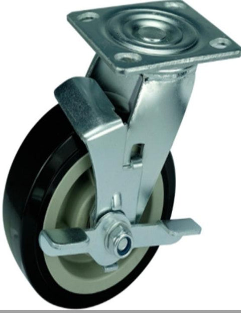 6" Inch Heavy Duty Caster Wheel 617 pounds Swivel Polyvinyl Chloride Top Plate - VXB Ball Bearings