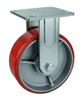 6" Inch Heavy Duty Caster Wheel 992 pounds Fixed Cast Iron and Polyurethane Top Plate - VXB Ball Bearings