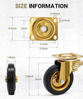 Measurements of 6 Inch Outdoor Heavy Duty Caster Wheels Set of 4 with Brake, including swivel plate size and wheel dimensions.