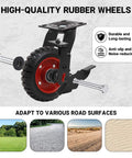 6 Inch Outdoor Heavy Duty Caster Wheel showing rubber texture and brake mechanism for varied terrains