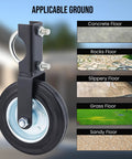 6 Inch Heavy Duty Swing Gate Wheel For One And Five Eighths To Two Inch Tubes 550 Lb Capacity Metal Gate Roller with various ground applications.