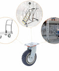 6 Inch Heavy Duty Plate Casters Set Of 4 With 360 Degree Swivel And Ball Bearing For Quiet Operation 200 Kg Per Wheel 600 Kg Total Load Rust Proof PU Wheel And Iron Bracket 2 With Brake Lock And 2 Without shown with applications