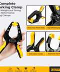 Heavy Duty 6 Inch Spring Clamps Set Of Four For Woodworking Crafts Backdrops And Pool Covers With A 3 Inch Jaw Opening