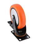 6 Inch Heavy Duty Swivel Caster Wheels With Brake Set Of 4 3000 Lbs Capacity PVC No Noise No Marking For Furniture Carts And Equipment