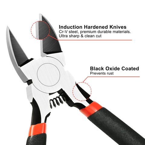 6 Inch Wire Cutters Heavy Duty Flush Cut Side Cutters Pliers for Crafting Jewelry Beading Floral Arrangements Artificial Flowers
