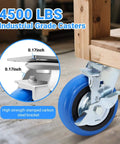6 inch heavy duty caster wheels set of 4 rated 4500 lb total with smooth rolling design industrial polyurethane wheels on wood cart