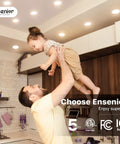 Father playing with child in kitchen under 12 Pack 6 Inch LED Recessed Ceiling Light Dimmable 2700K 5000K 5CCT 1200LM 12W 120V