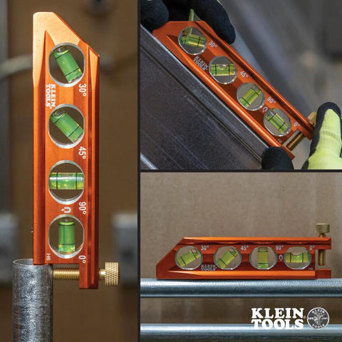 Compact 6-Inch magnetic torpedo level with a V-groove for conduit work delivers hands-free stability on metal surfaces.