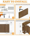 Easy installation guide for 6 Inch Pivot Door Hinges 360 Degree Rotation Hidden Hinges, showing steps and required tools.