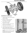 Rolling Gate Wheel Carrier 6 Inch For Chain Link Fences And Sliding Gates With 2 Hard Rubber Wheels Adjustable Carrier