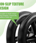 Close-up of 2 Pack 6 Inch Rubber Wheelchair Wheels Replacement for Walkers with durable anti-slip ABS wheel hub, black color.