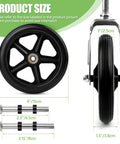2 Pack 6 Inch Rubber Wheelchair Wheels Replacement for Walkers, Rollators, Wheelchairs,Durable Anti-Slip ABS Wheel Hub with size details