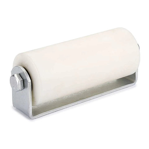 6" Slide Gate Guide Roller with Post Welded Bracket, UHMW Hard Nylon Sliding Rolling Gates Guider, Heavy Duty Sealed Ball Bearing Side Roller