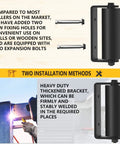6 Inch Sliding Gate Guide Rollers 2 Pack with C Post Welded Bracket, installation methods and welding illustrations
