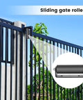 6 Inch Sliding Gate Roller Guide Kit with C Shaped Steel Brackets installed on metal gate