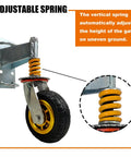 6 Inch Gate Caster Wheels For Metal Swing Tube Gate And Farm Wooden Fence Gate 360 Degree Swivel Spring Loaded With Auto Height Adjustment Prevents Sagging Heavy Duty 600 Lbs Capacity 2 Pack with adjustable vertical spring