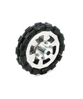 Side view of Metal Wheel 6 Inch,152mm Double Stainless Steel Omni Wheel, 40kg Load, Robot Car Parts Mecanum Wheel(5mm no Keyway).