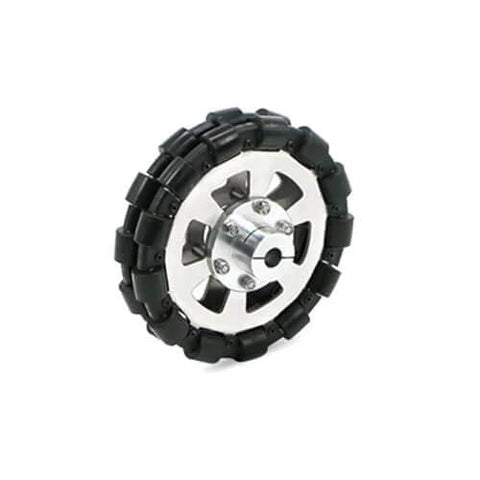 Side view of Metal Wheel 6 Inch,152mm Double Stainless Steel Omni Wheel, 40kg Load, Robot Car Parts Mecanum Wheel(5mm no Keyway).