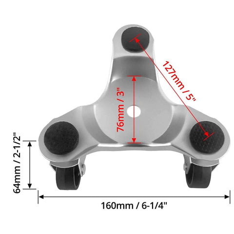 4 pcs 6" Steel Tri-Dolly, 200 lbs Load Capacity, for Moving Furniture & Appliances, Swivel Caster Easy Tool, top view